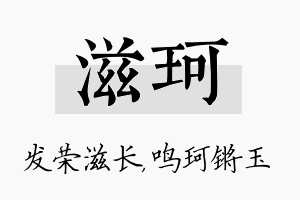 滋珂名字的寓意及含义