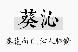 葵沁名字的寓意及含义