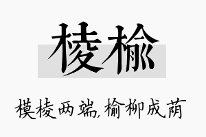 棱榆名字的寓意及含义