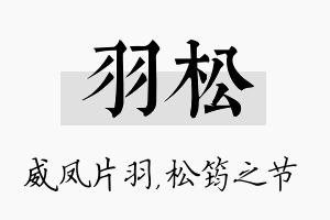 羽松名字的寓意及含义