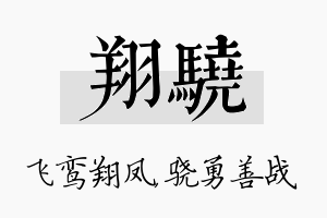 翔骁名字的寓意及含义