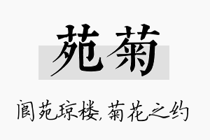 苑菊名字的寓意及含义