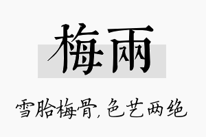 梅两名字的寓意及含义