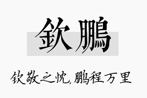 钦鹏名字的寓意及含义