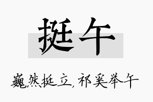 挺午名字的寓意及含义