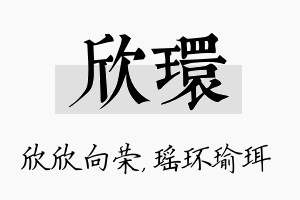 欣环名字的寓意及含义