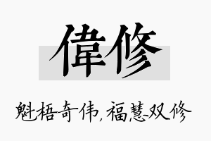 伟修名字的寓意及含义