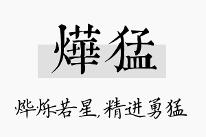 烨猛名字的寓意及含义