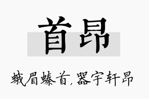 首昂名字的寓意及含义