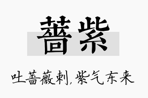 蔷紫名字的寓意及含义