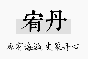 宥丹名字的寓意及含义