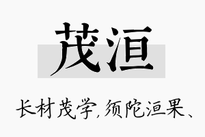 茂洹名字的寓意及含义