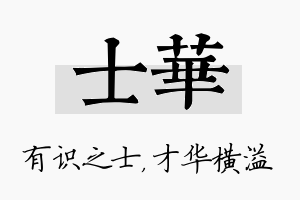 士华名字的寓意及含义