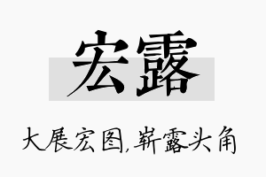 宏露名字的寓意及含义