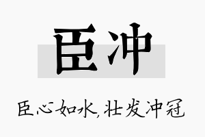 臣冲名字的寓意及含义