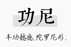 功尼名字的寓意及含义