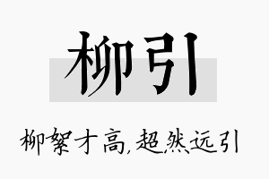 柳引名字的寓意及含义