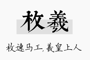 枚羲名字的寓意及含义