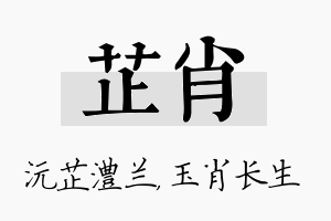 芷肖名字的寓意及含义