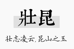 壮昆名字的寓意及含义