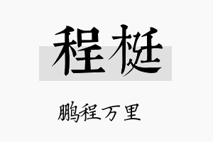 程梃名字的寓意及含义