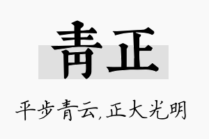 青正名字的寓意及含义