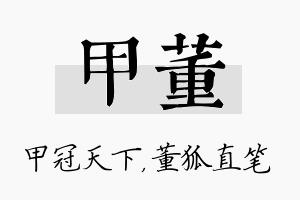 甲董名字的寓意及含义