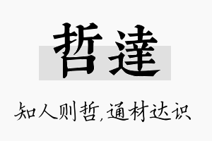 哲达名字的寓意及含义