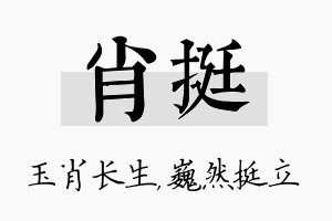 肖挺名字的寓意及含义