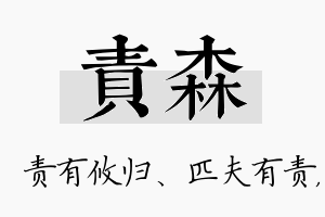 责森名字的寓意及含义