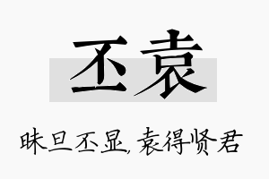 丕袁名字的寓意及含义