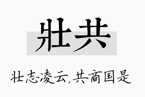 壮共名字的寓意及含义