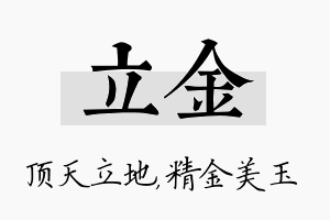 立金名字的寓意及含义