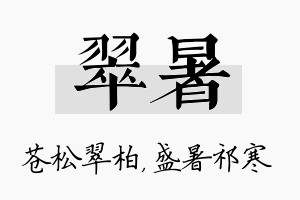 翠暑名字的寓意及含义