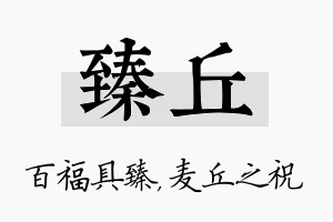 臻丘名字的寓意及含义