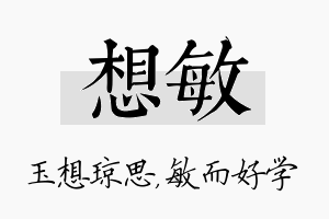 想敏名字的寓意及含义