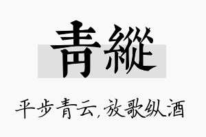 青纵名字的寓意及含义