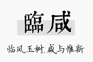 临咸名字的寓意及含义