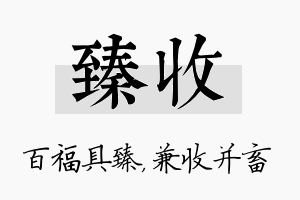 臻收名字的寓意及含义