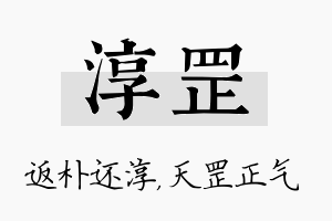 淳罡名字的寓意及含义