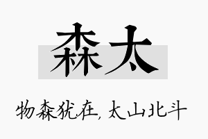 森太名字的寓意及含义