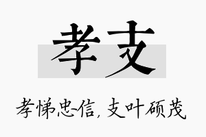 孝支名字的寓意及含义