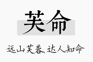 芙命名字的寓意及含义