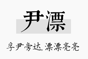 尹漂名字的寓意及含义