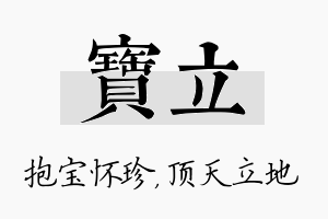 宝立名字的寓意及含义