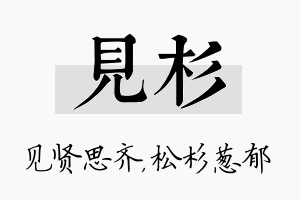 见杉名字的寓意及含义