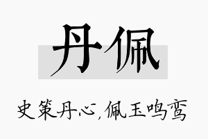 丹佩名字的寓意及含义