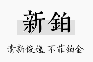 新铂名字的寓意及含义