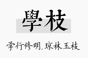 学枝名字的寓意及含义