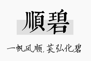 顺碧名字的寓意及含义